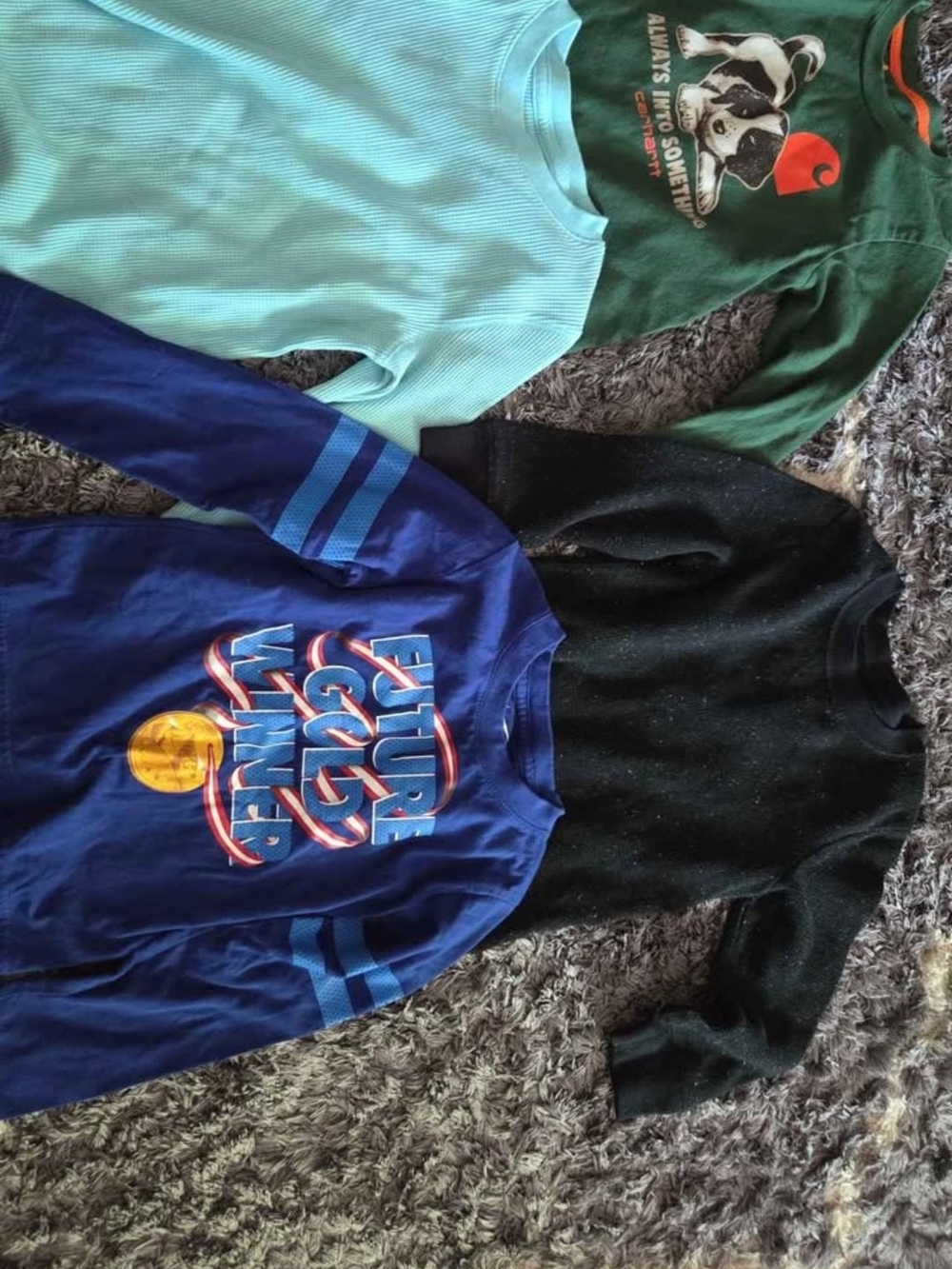 Nike Blue 'Future Good Vibes' Graphic Kids Long-Sleeve Tee
